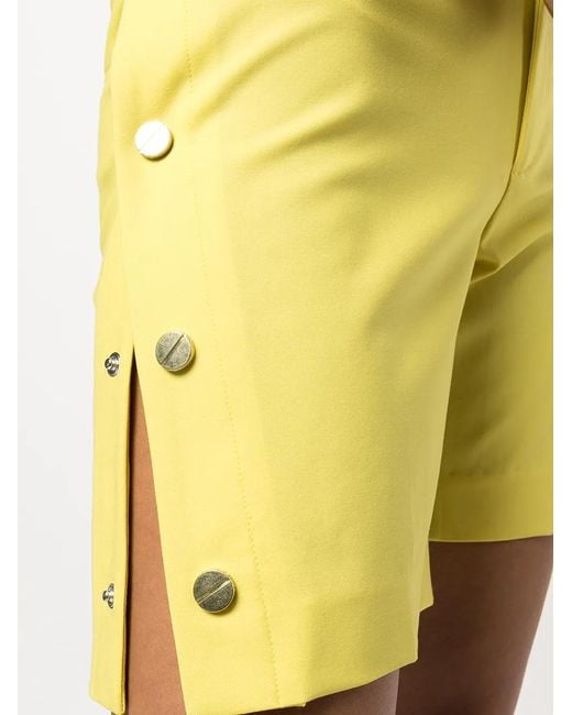 Monse Yellow Side-Button Tailored Shorts