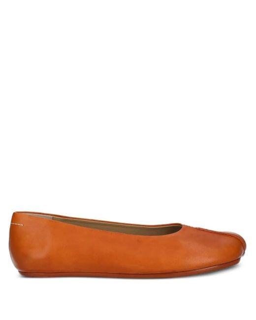 MM6 by Maison Margiela Brown Stitch-Out Ballerinas