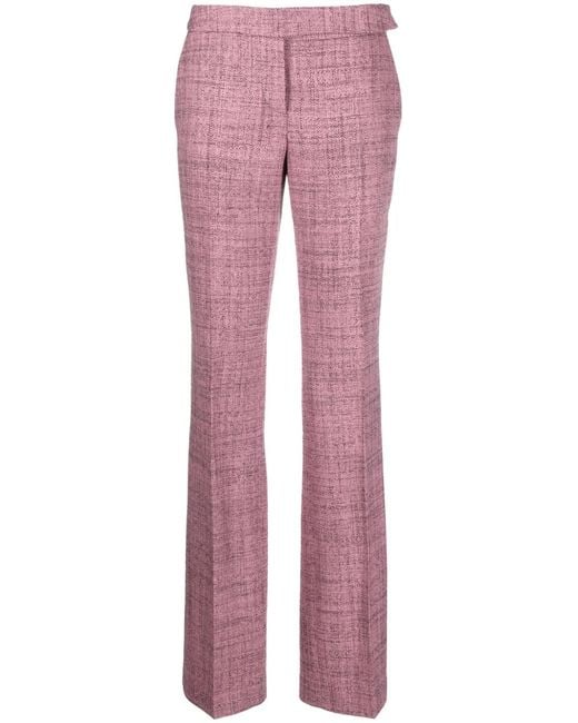 Stella McCartney Pink Mélange-Effect Wool Trousers