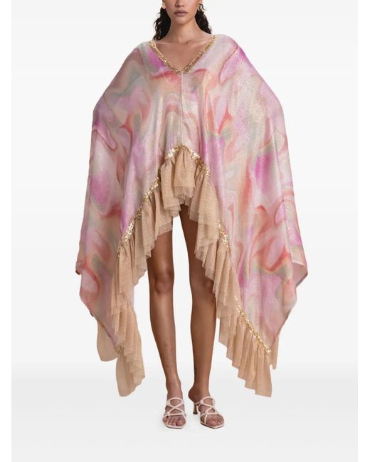 SANA OSMANI Pink Mirma Sequin Kaftan