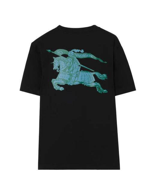Burberry Black Heritage Logo Cotton T-Shirt for men