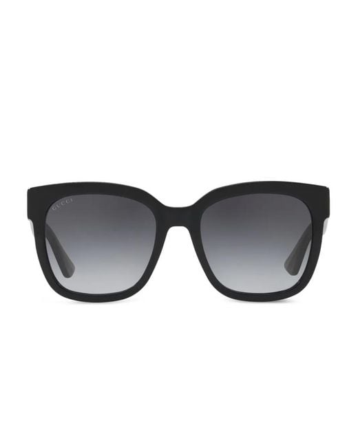 Gucci Black Web-Stripe Sunglasses
