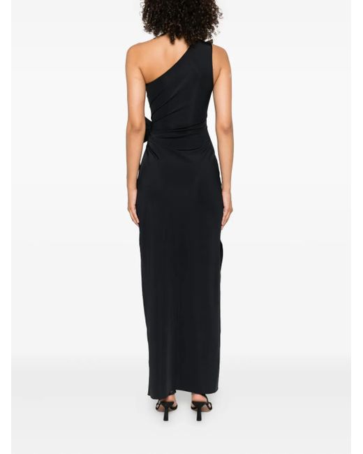 Coperni Black Asymmetric Flower Gown