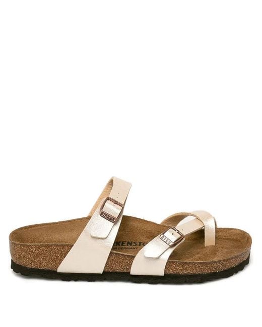 Birkenstock Sandalen Met Gesp En Voetbed in het Natural