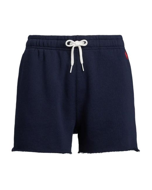 Shorts Con Orlo Sfrangiato di Polo Ralph Lauren in Blue
