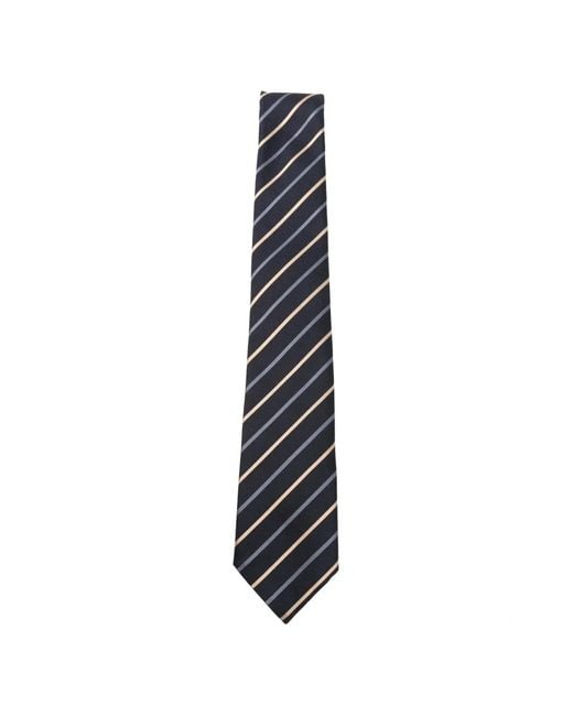 Emporio Armani White Striped-Pattern Tie for men