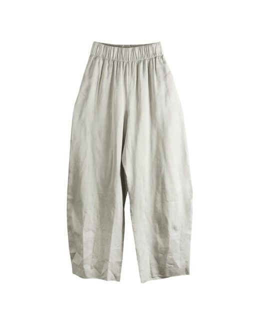 Cortana White Striped Elasticated-Waistband Trousers