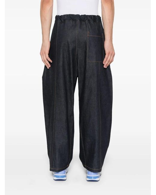 SAGE NATION Blue Inverted-Pleat Jeans for men