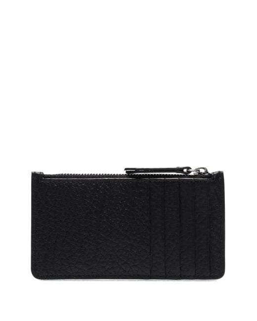 Maison Margiela Black Zip-Fastening Leather Card Holder