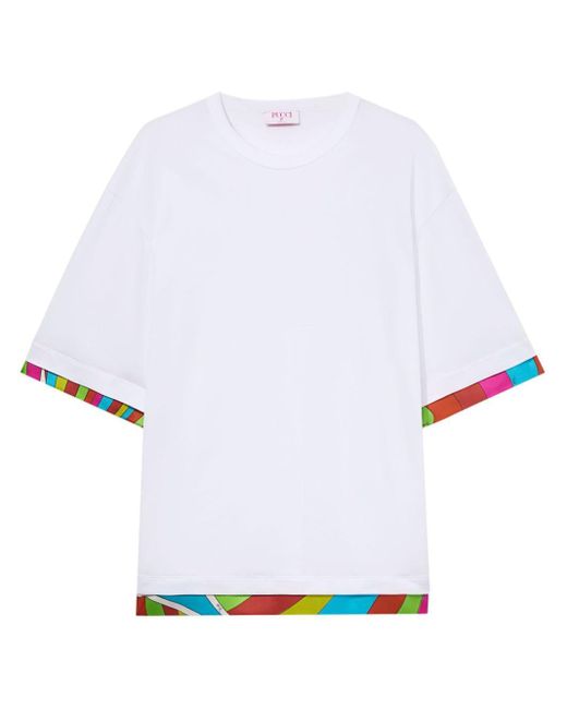 Emilio Pucci White Iride-print Cotton T-shirt for men