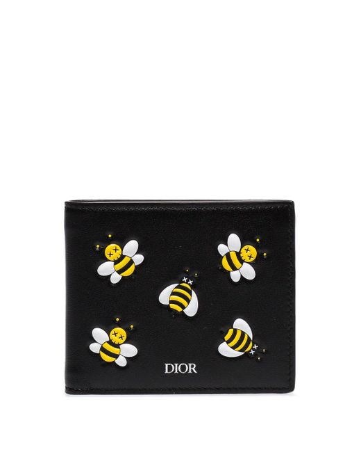 Dior Homme Black X Kaws Bee Embossed Wallet for men