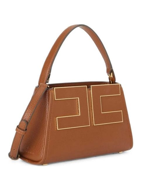 Elisabetta Franchi Brown Handbag With Logo