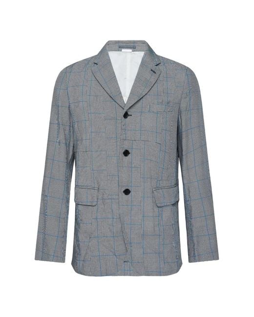Comme des Garçons Blue Patchwork Glen-Check Blazer for men