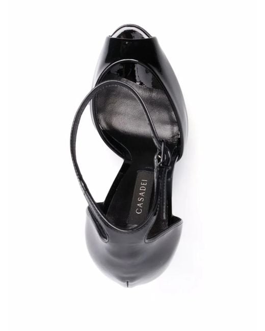 Casadei Black Flora Stiletto Sandals