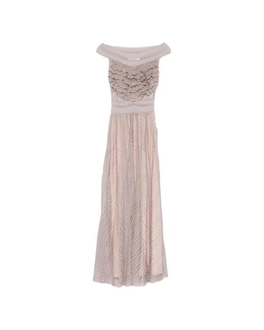 Antonino Valenti Pink Ruffled-Panel Maxi Dress