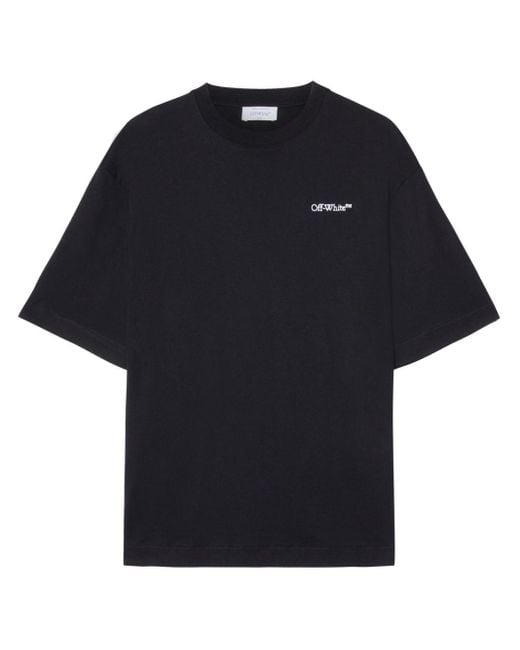 Off-White c/o Virgil Abloh Black Oversized Tattoo Arrow Logo-embroidered Cotton-jersey T-shirt for men