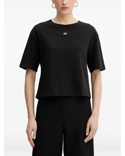 ARMANI EXCHANGE Black Logo-Detail T-Shirt