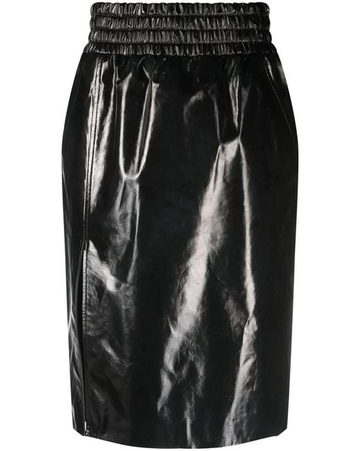 Tom Ford Black Patent Leather Midi Skirt - Women's - Calf Leather/elastane/silk