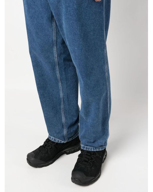 Carhartt WIP Logo-patch Straight Leg Jeans in Blue for Men | Lyst