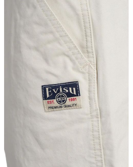 Evisu White Paint-Splatter Seagull-Print Trousers for men