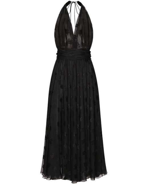Dolce & Gabbana Midi-jurk Met Print in het Black