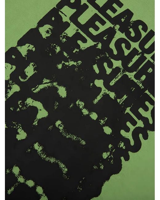 Pleasures Green Immolate Logo-Print T-Shirt for men
