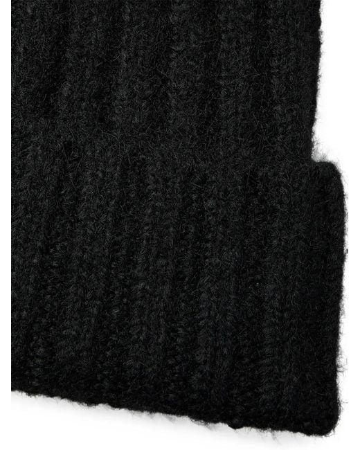 Karl Lagerfeld Black Ikon Pin Beanie Hat for men