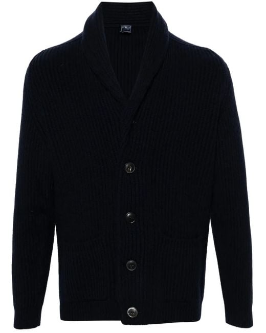 Fedeli Blue Terminillo Cardigan for men