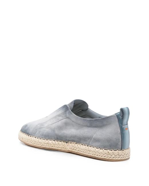Santoni White Suede Espadrilles for men