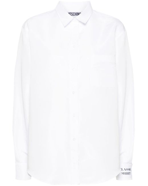 Camicia con applicazione di Moschino in White