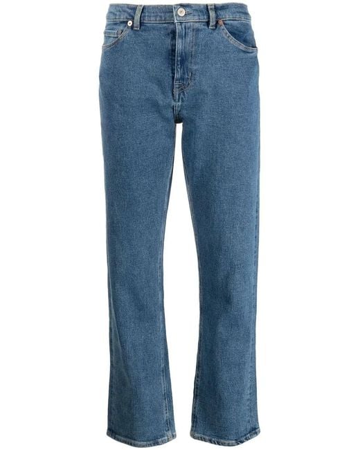Paul Smith Blue Mid-Rise Cropped Jeans