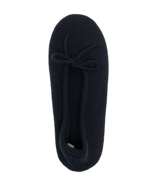 N.Peal Cashmere Blue Cashmere Ballerina Slippers