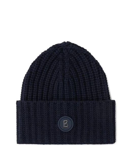 Bogner Blue Kilian Logo-Patch Beanie Hat for men