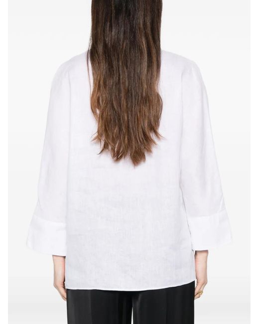 Trame Auree White Bluse Mit Bündchen