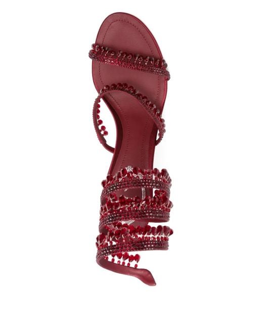 Rene Caovilla Pink 85Mm Chandelier Crystal-Embellished Sandals