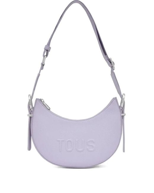 Tous Purple Medium Embossed-Logo Shoulder Bag