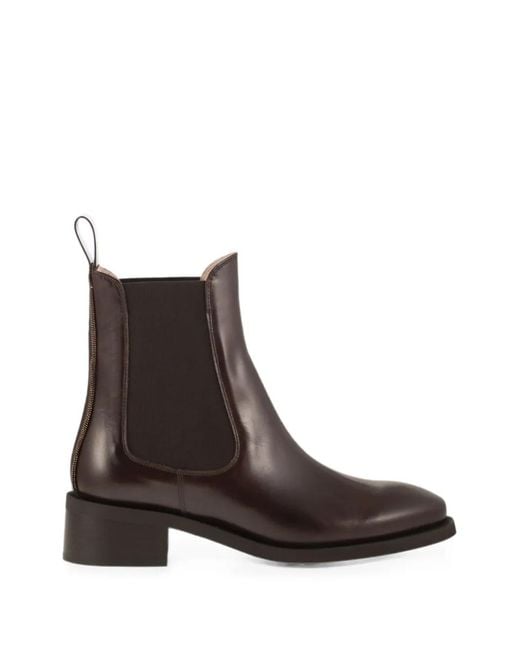 Fabiana Filippi Brown Chelsea Ankle Boots