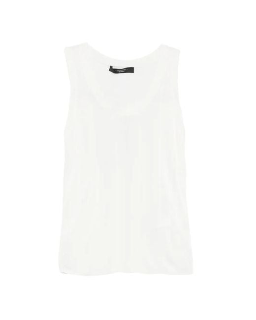 Weekend by Maxmara White Ribbed Tank Top