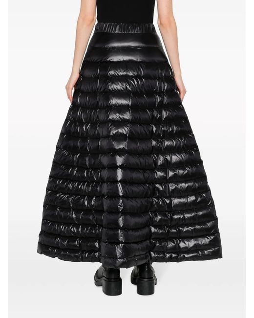 Herno Black Quilted Drawstring Maxi Skirt