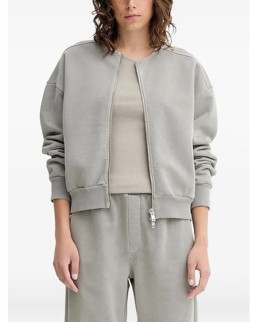 Won Hundred Sweater Met Rits En Zak in het Gray