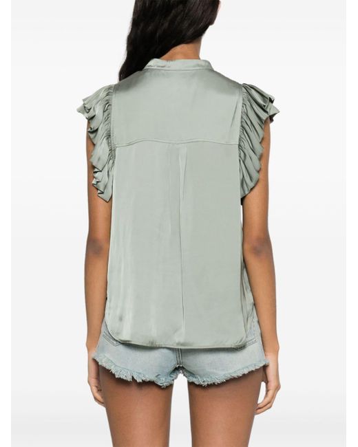 Zadig & Voltaire Green Tiza Ruched-detailed Shirt