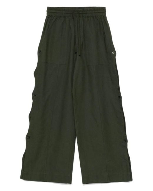 Sea Green Wide-Leg Trousers