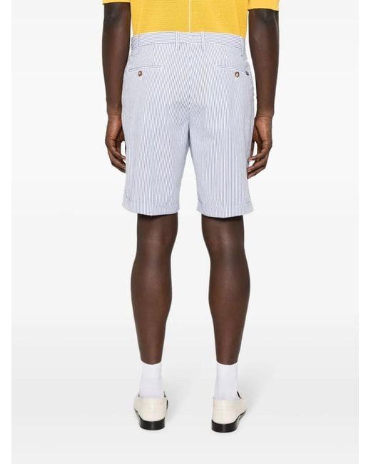 Lardini Blue Striped Cotton Chino Shorts for men