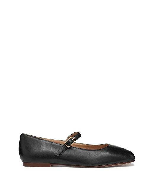 Geox Black Buckle-Strap Ballet Flats