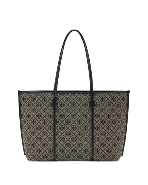 Tory Burch Black T Monogram Perry Tote