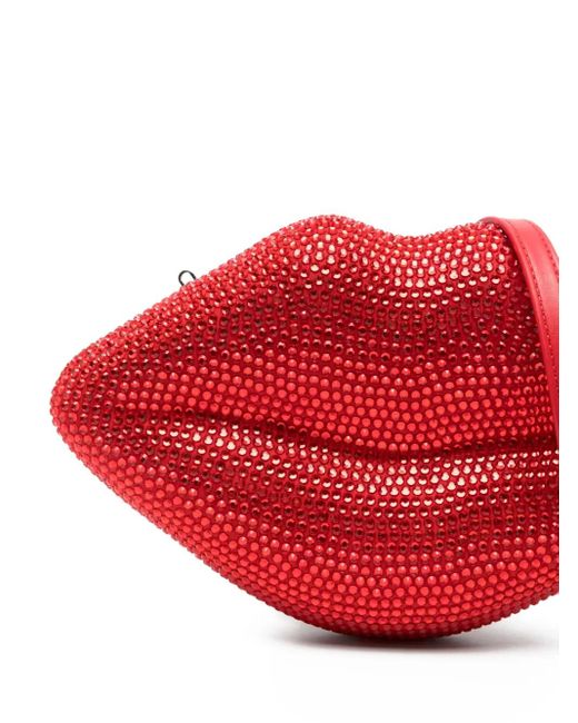 Simon Miller Red Crystal-Embellished Clutch Bag