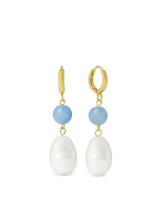 Ottoman Hands Blue Boucles D'Oreilles Dawn Serties De Calcédoine