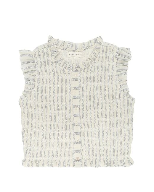 MAISON HOTEL White Blouse Omaris À Volants
