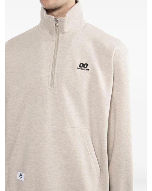 Sudadera con cremallera y logo Chocoolate de hombre de color White