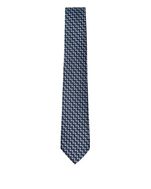 Giorgio Armani Geometrisch gemusterte Krawatte in Blue für Herren